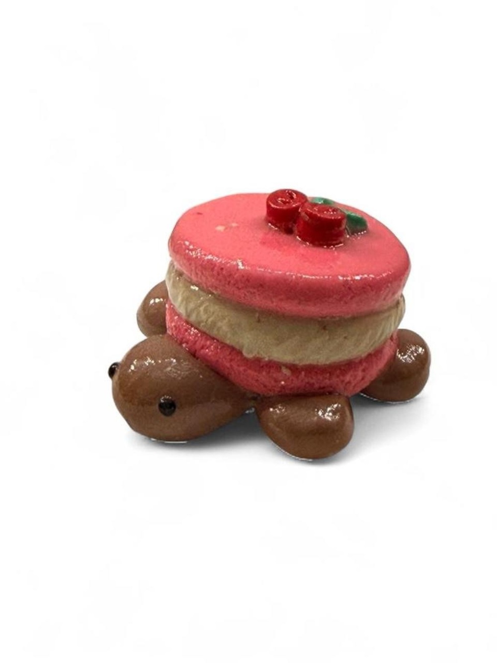 Pink Turtle Macaron Charm Sculpture
